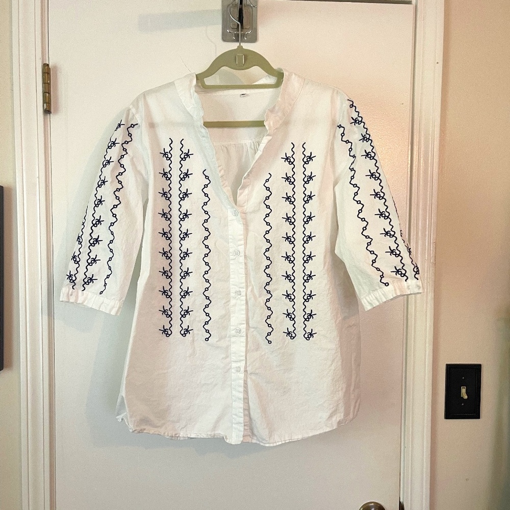 Embroidered Button Down Shirt